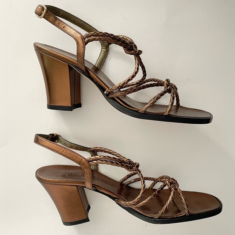 Yves Saint Laurent Brown Strappy Heels - Picture 6 of 10